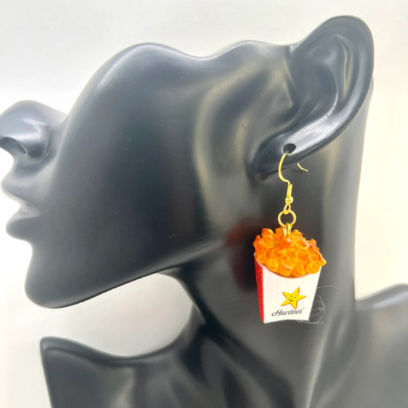 French Fries Earrings - Fast Food Earrings - White Castle, Hardees - Mini Brands - Picture 4 of 8
